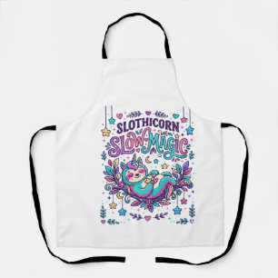 Delantal Mercado Colorido de Magia Lenta Unicornio Slothico