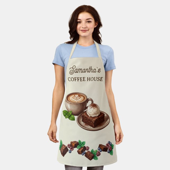 Delantal Mercancía Personalizada de Panadería Vintage Brown (Gastado)