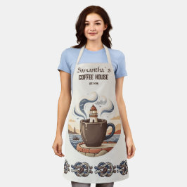 Delantal Merchandising personalizado de café costero vintag