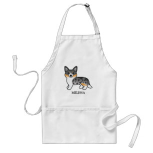 Delantal Merle azul Cardigan Welsh Corgi Dog & Name