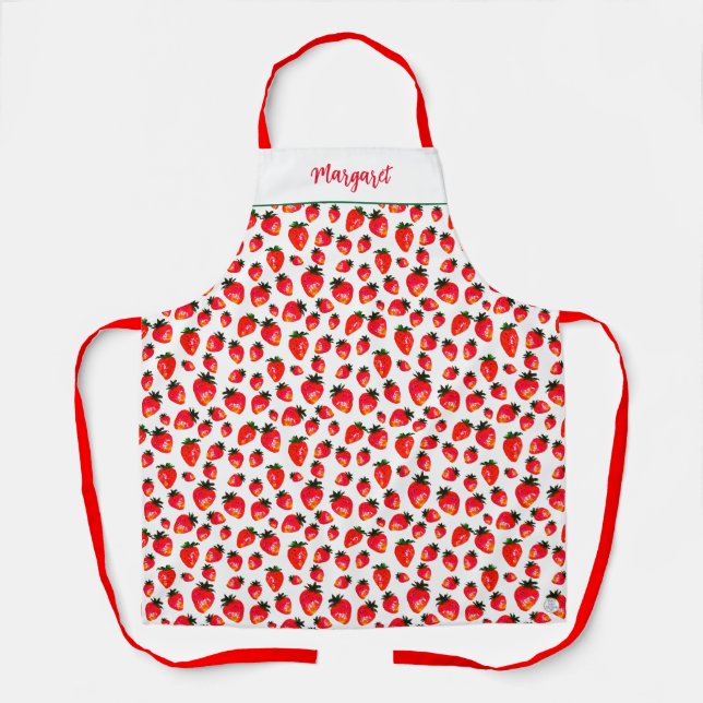 Delantal Mermelada de Fresa Personalizada con Estilo Retro  (Anverso)