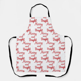 Delantal merry and bright christmas pattern apron