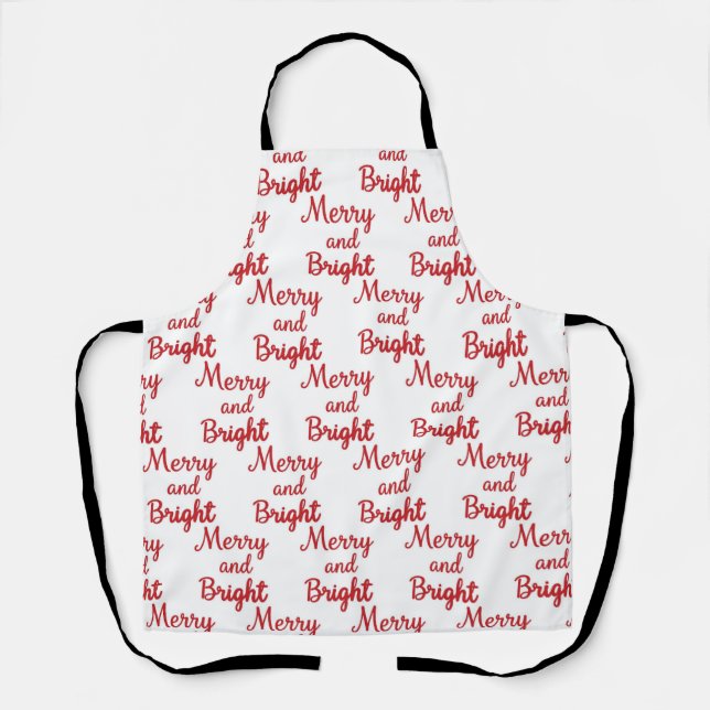 Delantal merry and bright christmas pattern apron (Anverso)