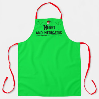 Delantal Merry and Medicated Holiday Chef Apron