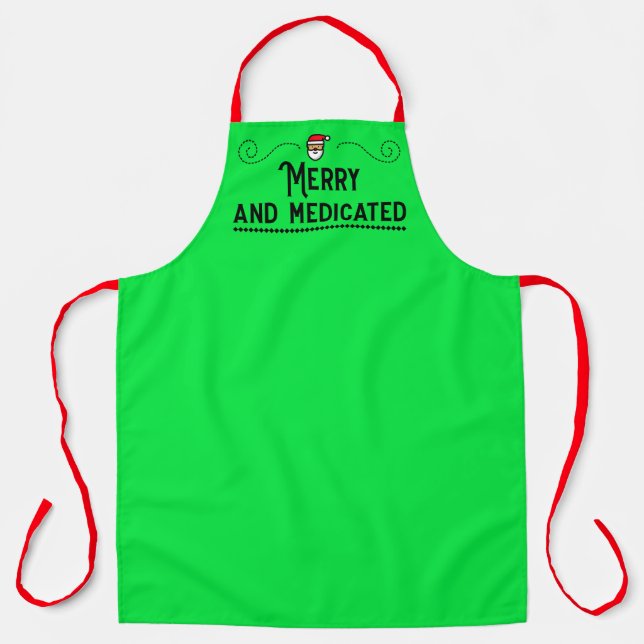 Delantal Merry and Medicated Holiday Chef Apron (Anverso)
