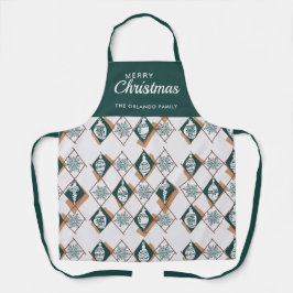 Delantal Merry Christmas Baking Crew Green