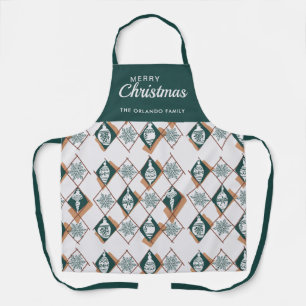 Delantal Merry Christmas Baking Crew Green
