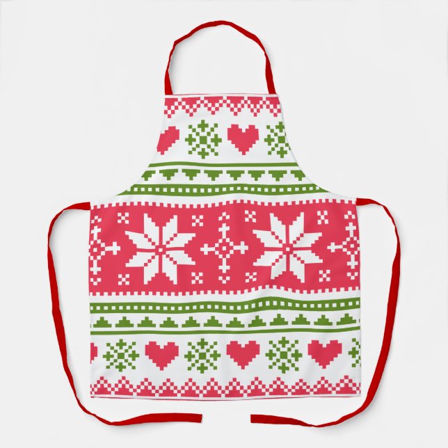 Delantal Merry Christmas pattern 3 (Anverso)