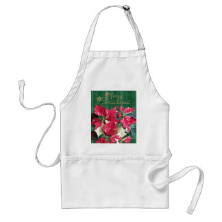 Delantal Merry Christmas Poinsettia Apron