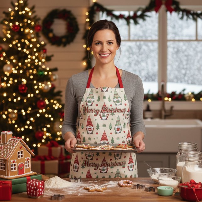 Delantal Merry Christmas Scandinavian Gnome Apron (Subido por el creador)