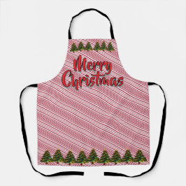 Delantal Merry Christmas Tree Candy Cane Fun Holiday