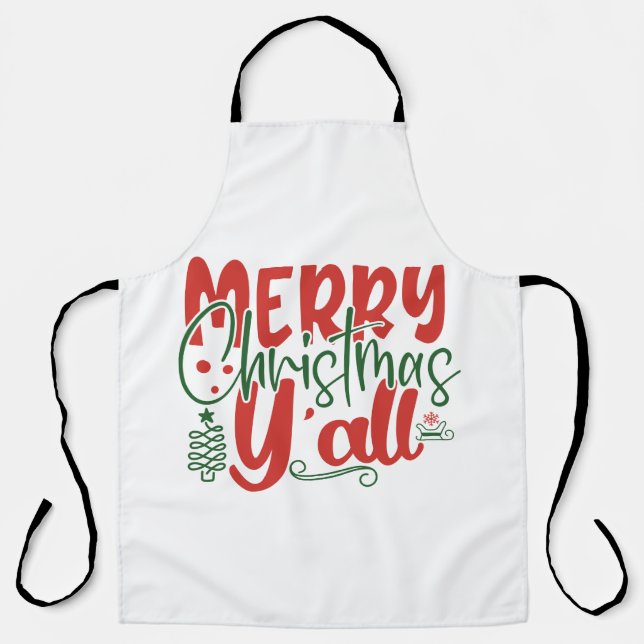 Delantal Merry Christmas Y'all (Anverso)