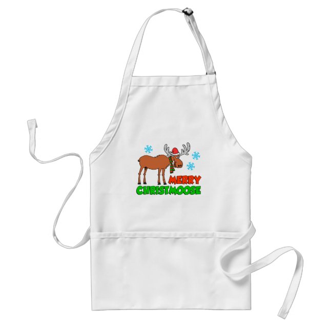 Delantal Merry Christmoose Christmas Pun (Frente)