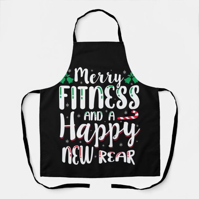 Delantal Merry Fitness And Happy New Rear Workout Christmas (Anverso)