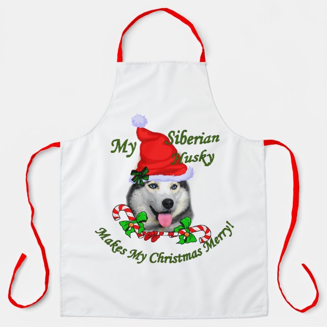 Delantal Merry para los Navidades Husky siberianos (Anverso)