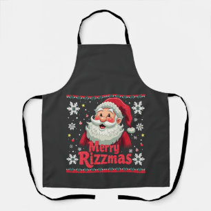 Delantal Merry Rizzmas Santa Rizz Funny Navidades Rizzler
