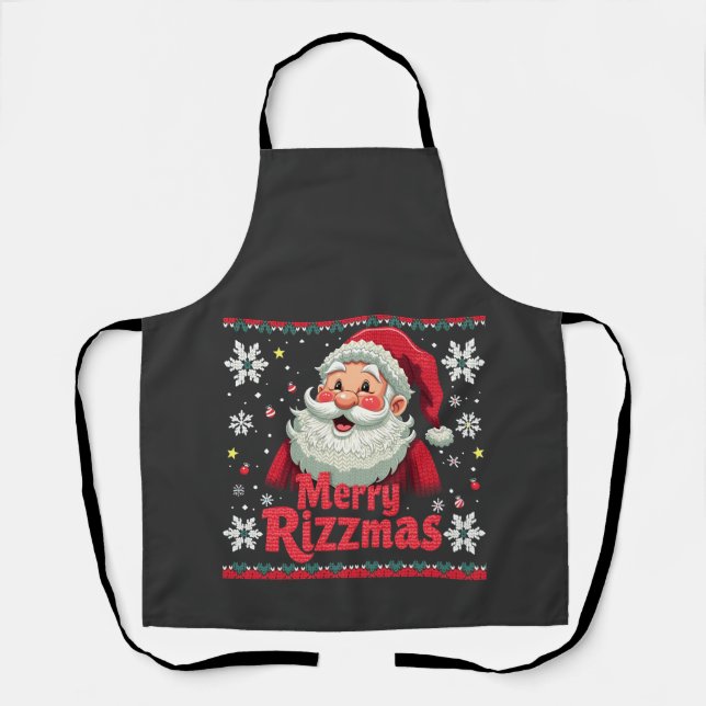 Delantal Merry Rizzmas Santa Rizz Funny Navidades Rizzler (Anverso)