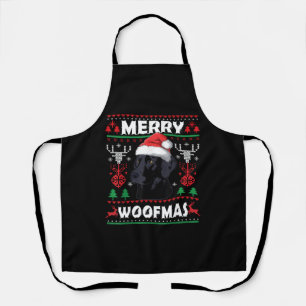 Delantal Merry Woofmas Black Lab Navidades Perro Lover Xmas