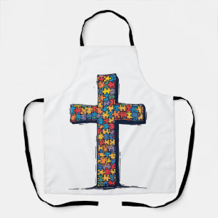 Delantal Mes de Conciencia del Autismo Cristo Religión Jesú