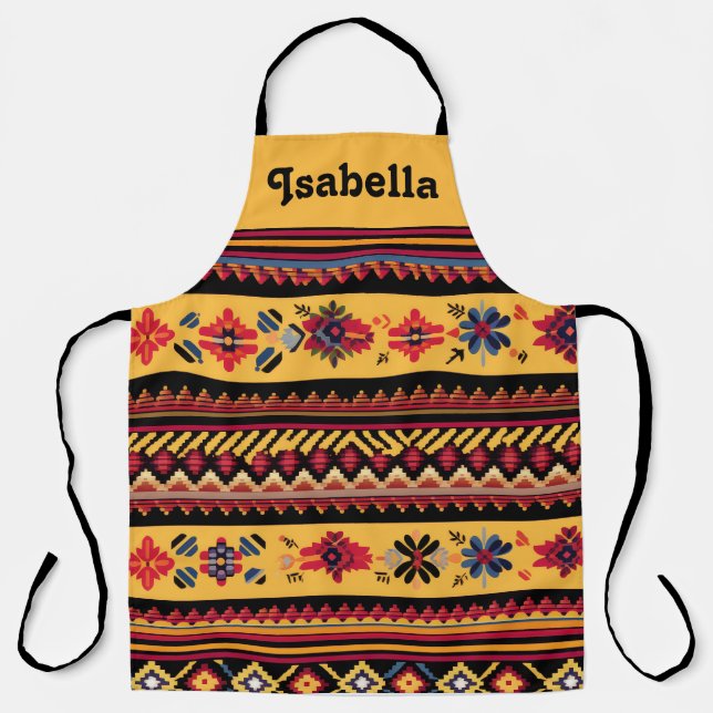 Delantal Mes de la herencia hispánica Arte popular con patr (Anverso)