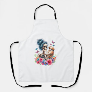 Delantal Messy Bun Skeleton Cute cachorro Perros Amantes de