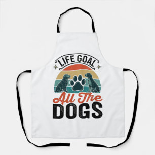 Delantal Meta de vida todos los perros diseño vintage amant