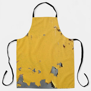 Delantal Metalizado amarillo roto: textura sucia.
