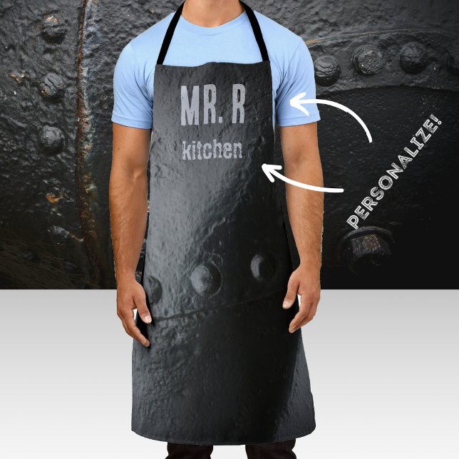 Delantal metalizado negro minimalista (Subido por el creador)