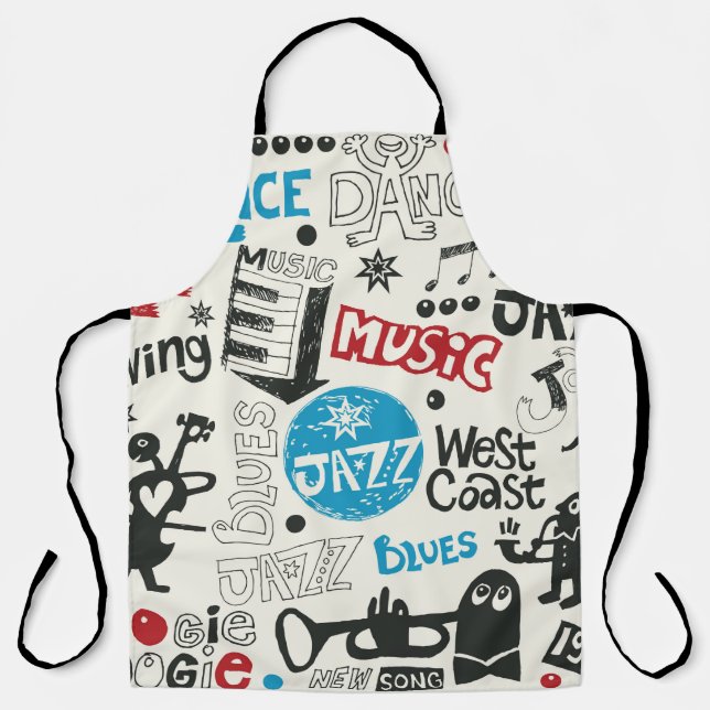 Delantal mezcla de doodle de jazz (Anverso)