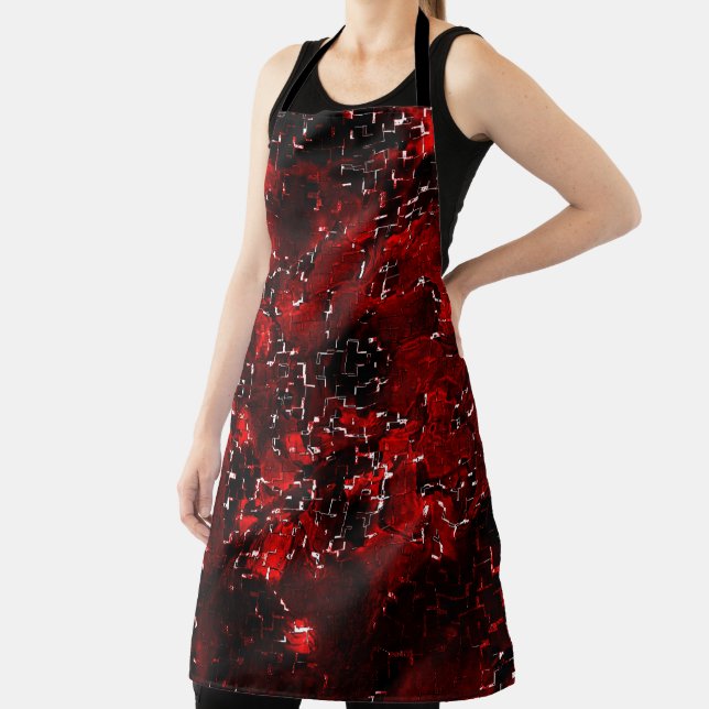 Delantal Mezcla de pétalos rojos llamativos y rústicos bajo (in situ)