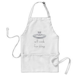 Delantal mi anillo, cocinará para bling