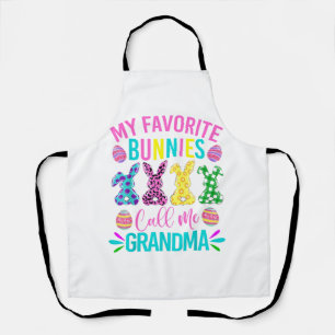Delantal Mi Camiseta Favorita De Conejitos Me Llama Abuela 