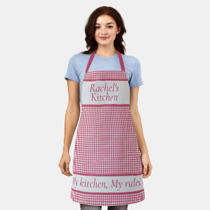 Delantal Mi cocina, mis reglas rojo platillo Apron personal