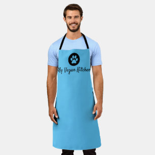 Delantal Mi cocina vegan azul Apron (grande)
