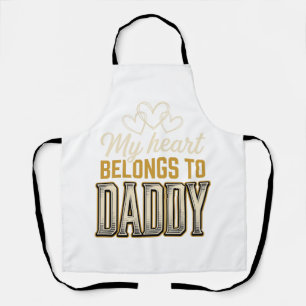 Delantal Mi corazón pertenece a Daddy Camiseta de tipografí