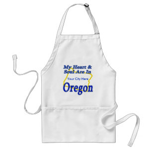 Delantal Mi corazón y alma están en Oregon