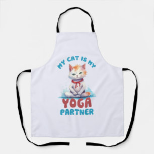 Delantal Mi Gato Es Mi Socio De Yoga (2)