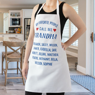 Delantal Mi gente favorita me llama abuela, Personalizado b