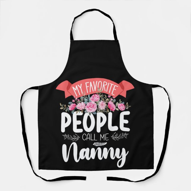 Delantal Mi gente favorita me llama Día de la Madre Nana (Anverso)
