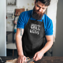 Mi Grill Mis Reglas BBQ Gran Apron Negro