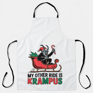 Delantal Mi otro vehículo es el trineo de Krampus Krampus