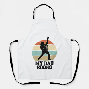 Delantal Mi Papá Rocks Camiseta Diseño Atardecer Guitarra V