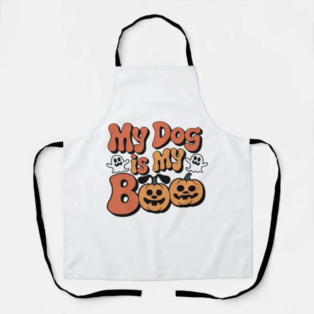 Delantal Mi Perro Es Mi Boo, Maestra, Perro Gracioso Enamor (Anverso)