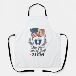 Delantal Mi primer 4 de julio 2026 bebé vintage patriótico