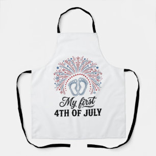 Delantal Mi Primer 4 de Julio Bebé Pies Camiseta Patriótica