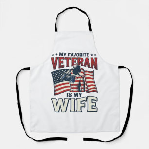 Delantal Mi Veterano Favorito Es Mi Esposa Camiseta Patriót