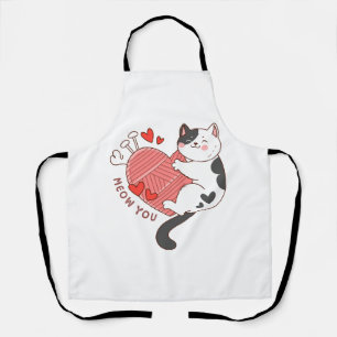 Delantal Miau eres gato lindo día de San Valentín