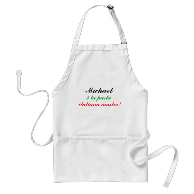 Delantal ¡Michael, pastas del la del è, amo del italiana! (Frente)