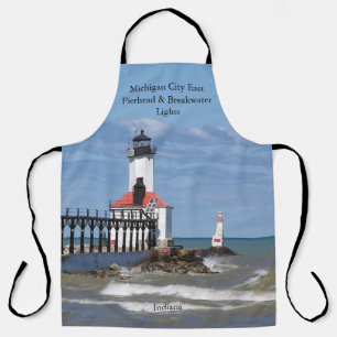 Delantal Michigan City East Pierhead & Breakwater Lights