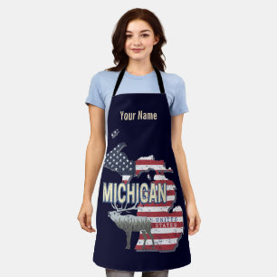 Delantal Michigan Estados Unidos Retro State Map Vintage US